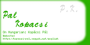 pal kopacsi business card
